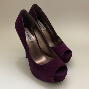 Purple peep toe Steve Madden stilettos